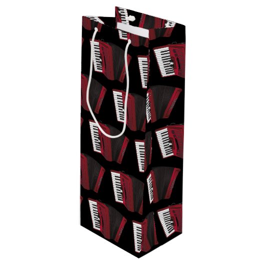 アコーディオン楽器ミュージシャン音楽先生 ワインギフトバッグ (正面アングル)