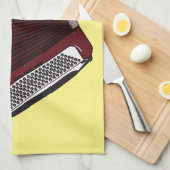 アコーディオン漫画イラストレーション キッチンタオル (四つ折り)