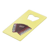 アコーディオン漫画イラストレーション クレジットカード栓抜き (裏面アングル)