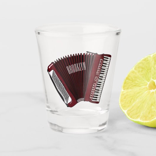 アコーディオン漫画イラストレーション ショットグラス (正面)