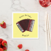 アコーディオン漫画イラストレーション スタンダードカクテルナプキン (インサイチュ)