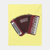 アコーディオン漫画イラストレーション フリースブランケット (正面)