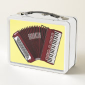 アコーディオン漫画イラストレーション メタルランチボックス (裏面)