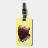 アコーディオン漫画イラストレーション ラゲッジタグ (正面縦)