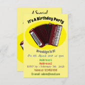 アコーディオン漫画イラストレーション 招待状 (正面/裏面)