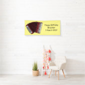 アコーディオン漫画イラストレーション 横断幕 (インサイチュ)