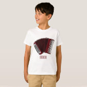 アコーディオン漫画イラストレーション Tシャツ (正面フル)