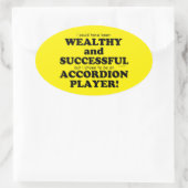 アコーディオン裕福で成功したオーバルステッカー 楕円形シール (バッグ)
