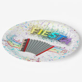 アコーディオン踊り誕生日パーティー ペーパープレート (アングル)