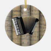 アコーディオン転が~シート音楽の背景~音楽 セラミックオーナメント (正面)