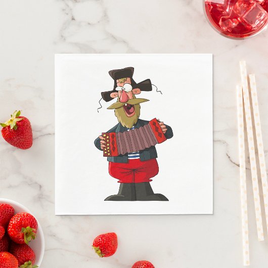 アコーディオン遊の男 スタンダードランチョンナプキン