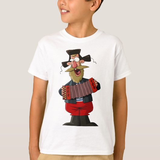 アコーディオン遊の男 Tシャツ (正面)