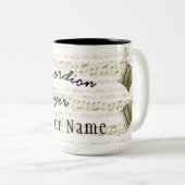 アコーディオン選手あなたの名前と大きなマグカップ ツートーンマグカップ (正面右)