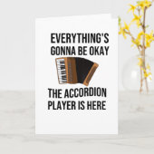 アコーディオン選手が来たので、すべてがうまくいく カード (黄色い花)