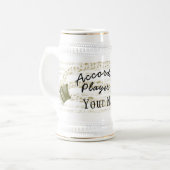 アコーディオン選手のビアスタインマグあなたの名前 ビールジョッキ (正面左)