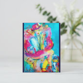 アコーディオン選手の水彩画 ポストカード (スタンド正面)