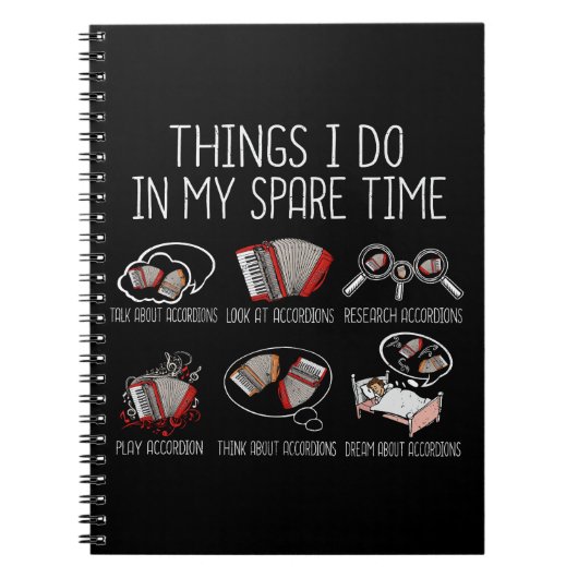アコーディオン選手ギフト男性フォーク音楽アコーディオン ノートブック (正面)