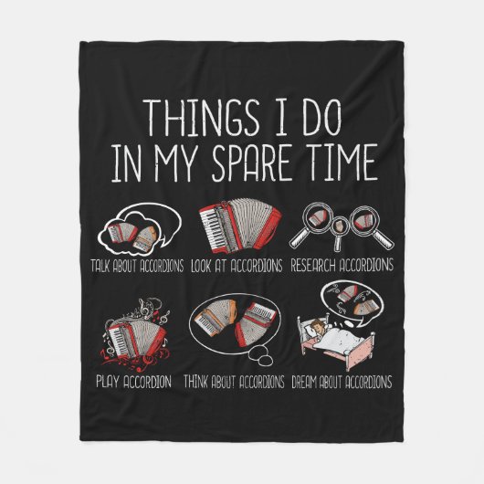 アコーディオン選手ギフト男性フォーク音楽アコーディオン フリースブランケット (正面)