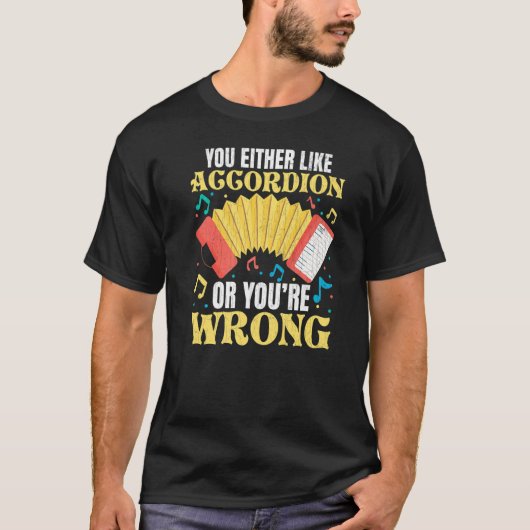 アコーディオン音楽が好きな人へ アコーディオン奏者 Tシャツ (正面)