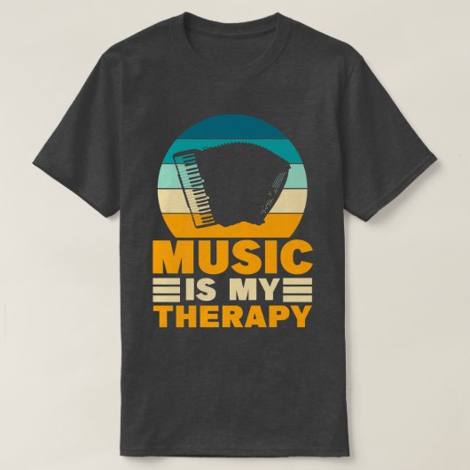 アコーディオン音楽は私のセラピー音楽おもしろい愛好家Ac Tシャツ (デザイン正面)