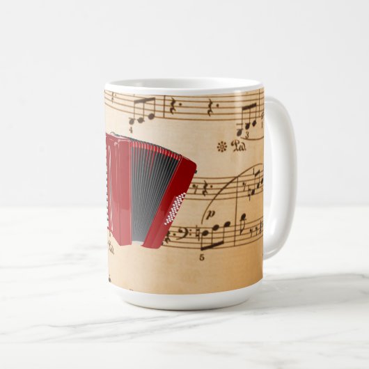 アコーディオン音楽, ポピュラー デザイン, コーヒーマグカップ (正面右)