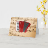 アコーディオン音楽、人気があるデザイン、 カード (黄色い花)