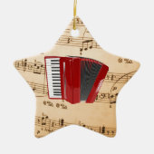 アコーディオン音楽、人気があるデザイン、 セラミックオーナメント (正面)