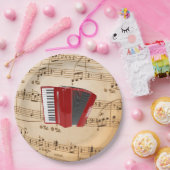 アコーディオン音楽、人気があるデザイン、 ペーパープレート (パーティー)