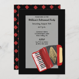 アコーディオン黒番と赤番のプレイヤーパーティー 招待状
