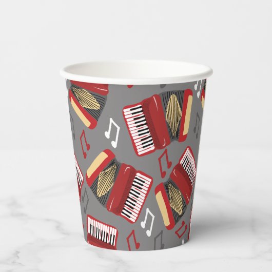 アコーディオン黒番と赤番のプレイヤーパーティー 紙コップ (裏面)