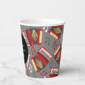 アコーディオン黒番と赤番のプレイヤーパーティー 紙コップ (左)