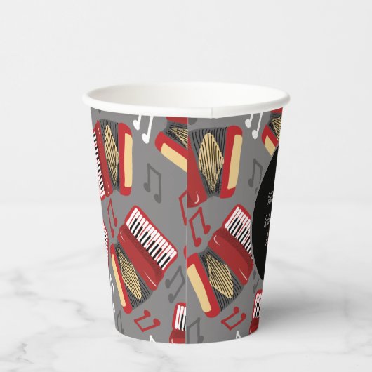 アコーディオン黒番と赤番のプレイヤーパーティー 紙コップ (右)