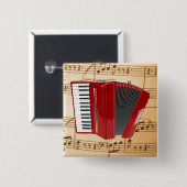 アコーディオン:アコーディオン赤 缶バッジ (正面&裏面)