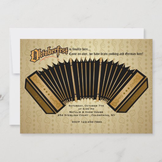 アコーディオン オクトーバーフェスト ご招待 招待状 (正面)