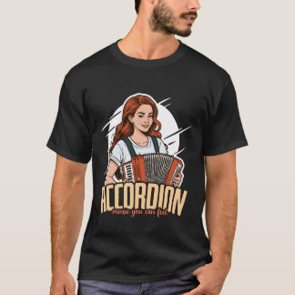 アコーディオン・ミュージックが感じられる フォークミュージック好き Tシャツ