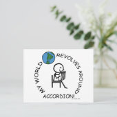 アコーディオン – ワールドのまわりに回転 ポストカード (スタンド正面)