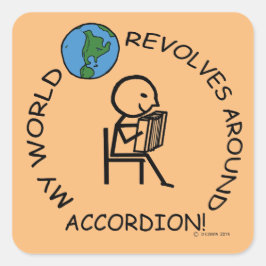 アコーディオン – ワールドリボルブスクエアのまわりにステッカー スクエアシール