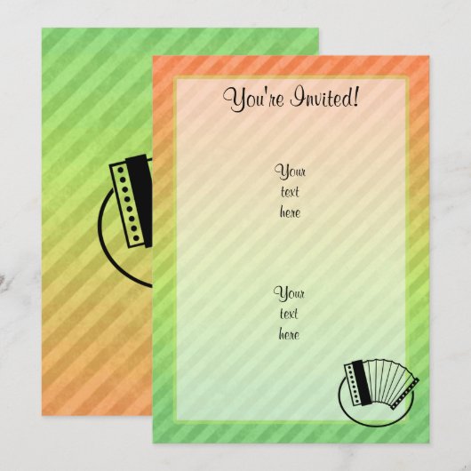 アコーディオン 招待状 (正面/裏面)