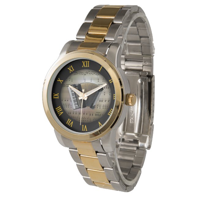 アコーディオン～背景「ミュージカル惑星」 * to 腕時計 (アングル)