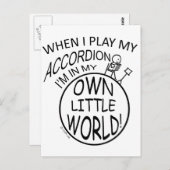 アコーディオン、自分の小さな世界 ポストカード (正面/裏面)