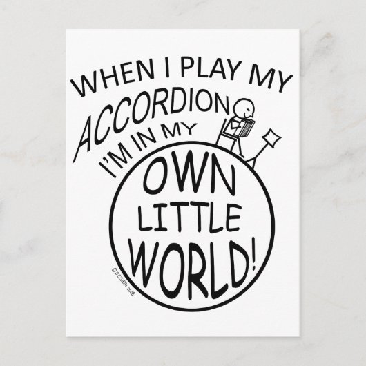 アコーディオン、自分の小さな世界 ポストカード (正面)