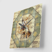 アコーディオン~Edisonフォノグラフ~チェロ~ スクエア壁時計 (傾斜)