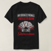 アコーディオンStyrian Harmonica老人1 Tシャツ (デザイン正面)