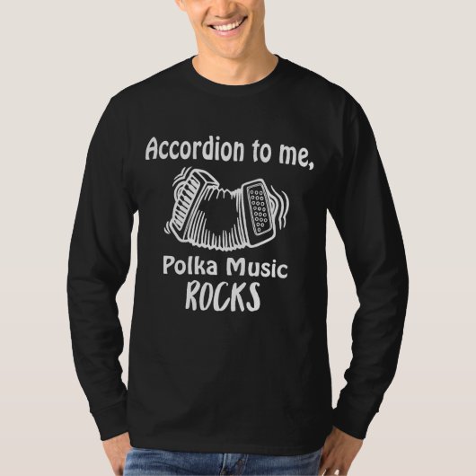 アコーディオンTo Me Polka Music Rocks楽器バンド Tシャツ (正面)