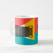 アコーディオンTri-Color – コーラルターコイズ金ゴールド音楽 コーヒーマグカップ (正面左)