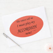 アコーディオンVoices Say Must 遊 Ovalステッカー 楕円形シール (封筒)