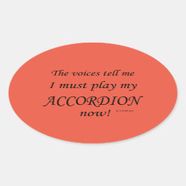 アコーディオンVoices Say Must 遊 Ovalステッカー 楕円形シール