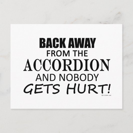 アコーディオ遠くにンから戻る ポストカード (正面)