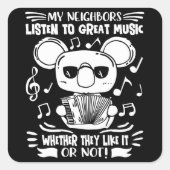 アコーデオン音楽コアラミュージシャンアコーデオン スクエアシール (正面)