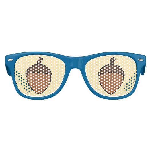 アコーンアイズおもしろい自然ブラウンブルー キッズサングラス (正面)